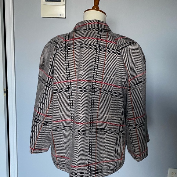 Rachel Adams Plaid Blazer Button Wool Blend Size 12 - Picture 4 of 6